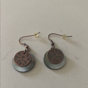 Elegant Copper and Iridescent Earrings